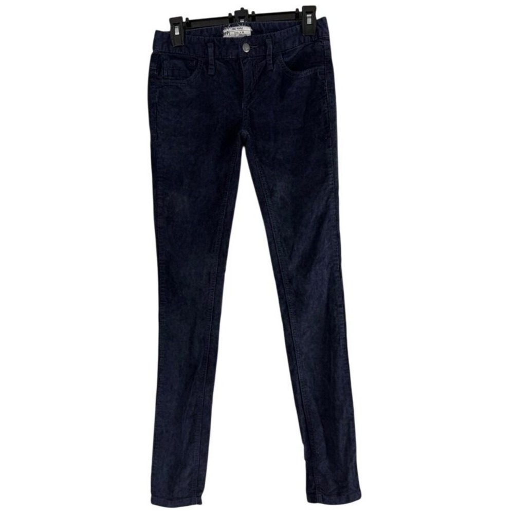 Free People Navy Blue Corduroy Skinny Pants Mid Rise Size 25‎ EUC 61855-16515125